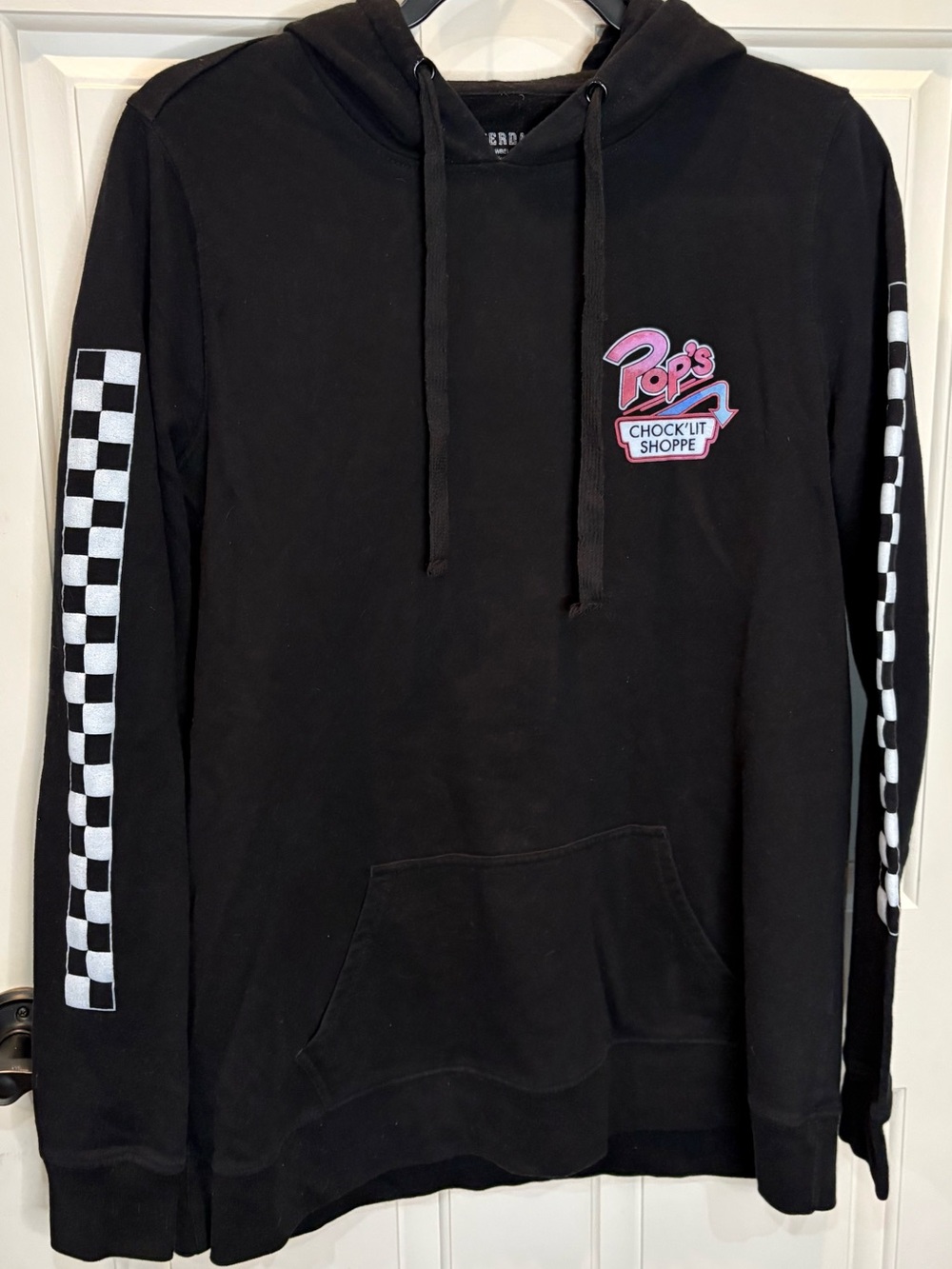 Riverdale Pop's Neon Sign & Check Girls Hoodie